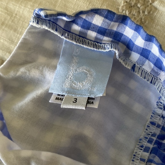 Bella Bliss Mignon blue and white checked dress | Sz 3 - Picture 6 of 7